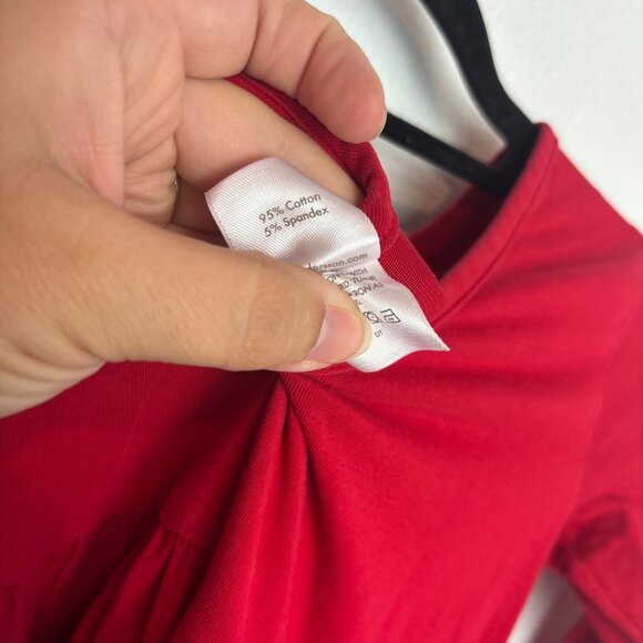 Hanna Andersson Girls Red Long Sleeve Dress Size 6-7 - Picture 5 of 7